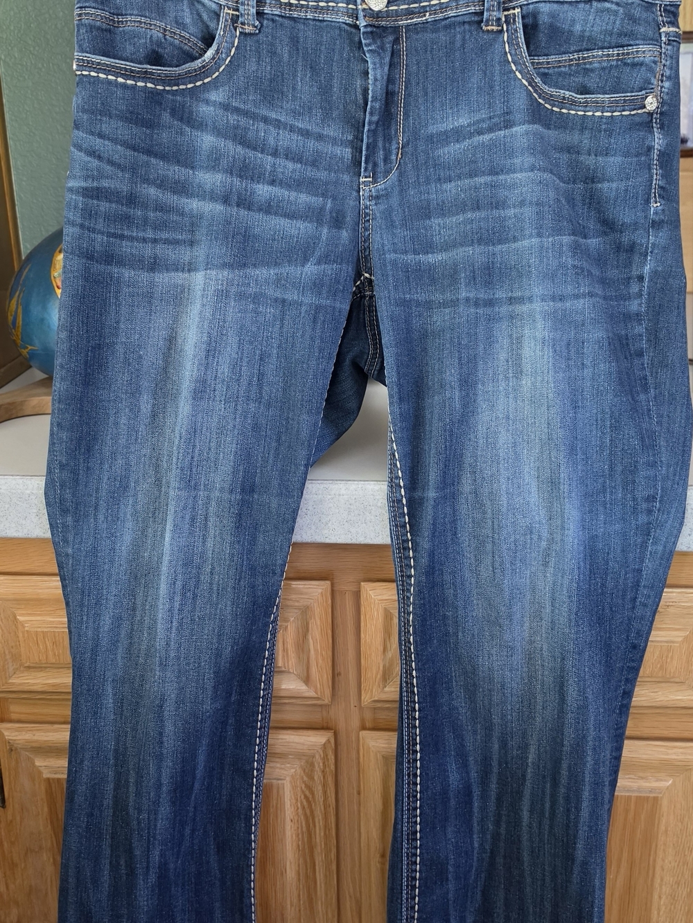 Seven7 Classic Medium Wash Bootcut Blue Jeans Size 18W Good Condition